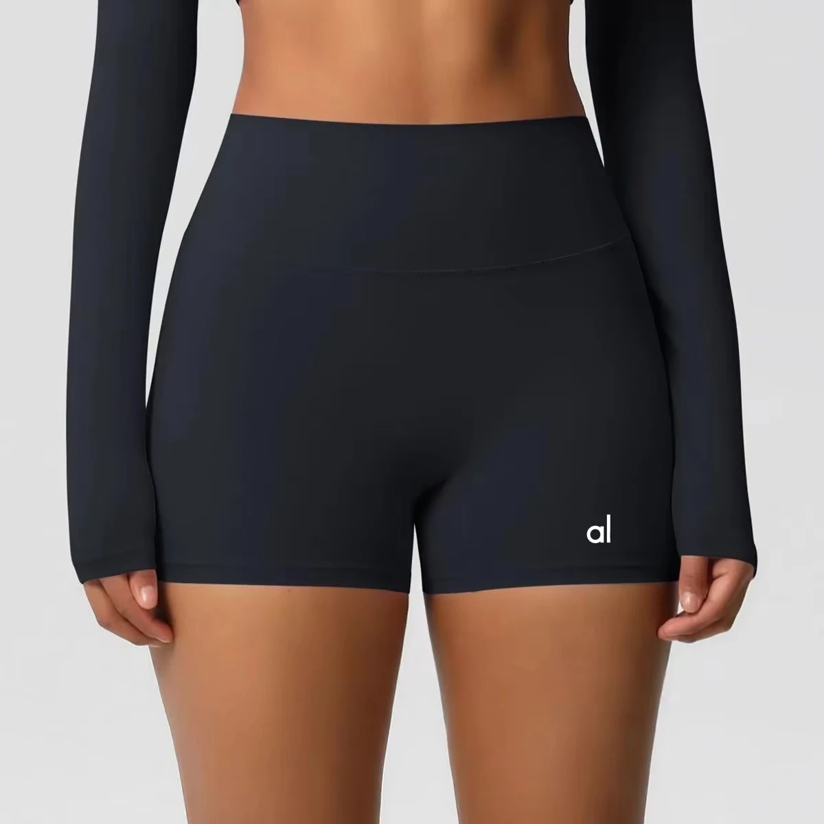 Quick-Dry Breathable Yoga High-Elastic Tight Shorts Stylish Long-Sleeved Fitness Yoga Top Girl