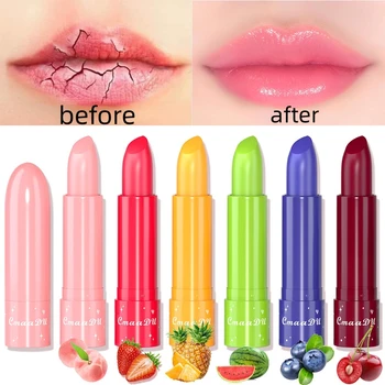 과일 젤리 립밤 색상 변경 립밤, 이중 사용, 입술 주름 감소, 지속적인 보습 보습, 건조 방지, 천연 입술