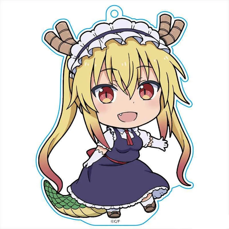 Charm Anime Miss Kobayashi`s Dragon Maid Puni HD Figurel Q Edition Acryl-Schlüsselanhänger für Fans Geschenke Ornament Collection ca. 6 cm – Detail 3