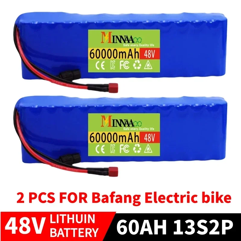 

13S2P 48V Replacement Lithium Battery for Bafang electric bike with BMS and XT60 DC Plug Li-ion Battery with Capacity 60Ah