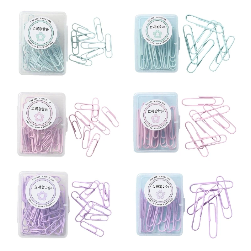 

Metal Paper Clips Colorful Large Paper Clips Rustproof Coated Paper Clips for Office School Document Organizing Dropship