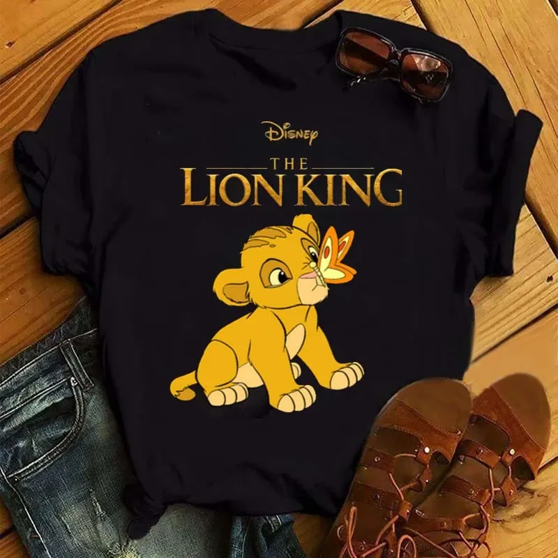 Women T-shirt Kawaii Lion King Printed T Shirts Disney Casual
