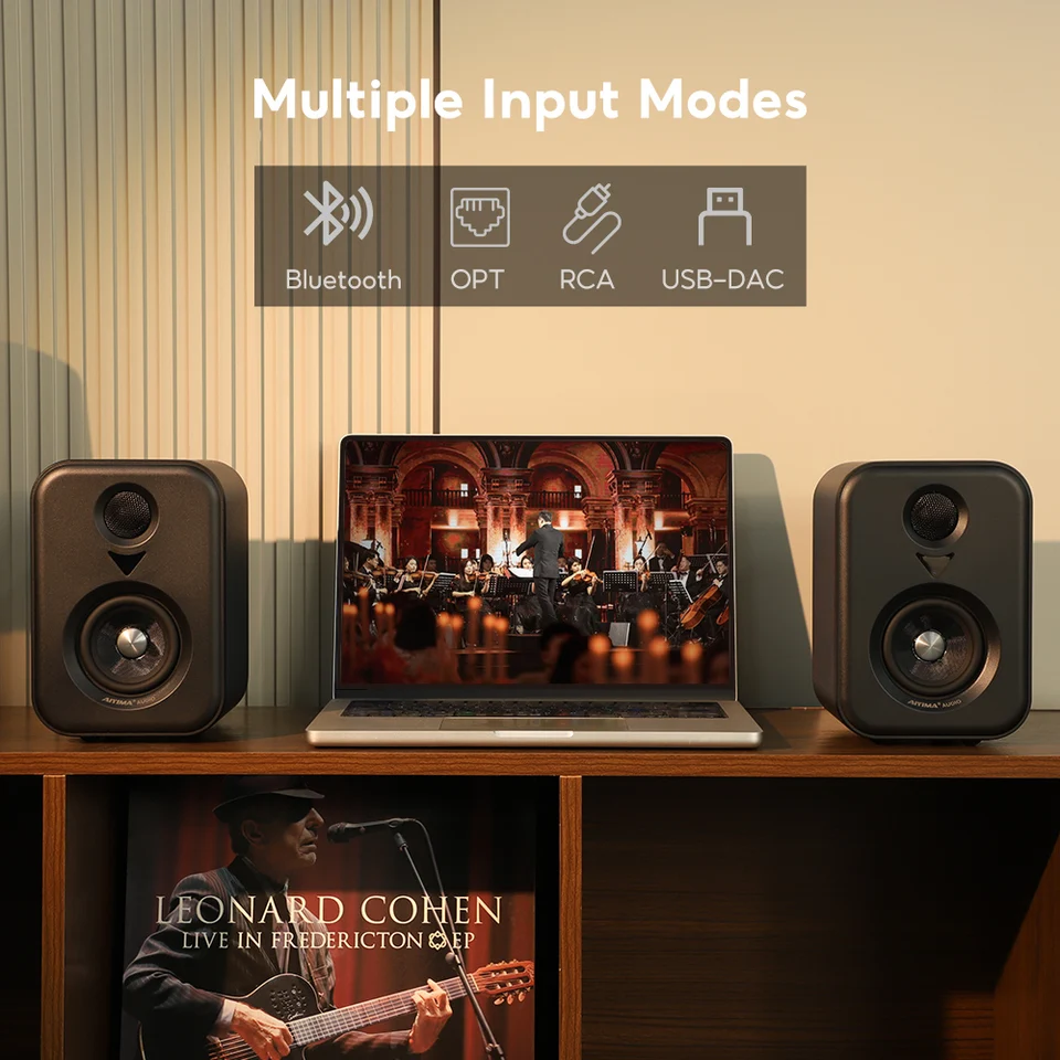 AIYIMA Upgrade S400 Audio Bookshelf Active Speakers Studio