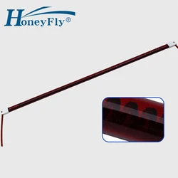 HoneyFly10pcs Customized Carbon Infrared Heater Lamp 110V/220V 1000W 500mm Ruby Heating Tube Twin Spiral Infrared Drying Quartz