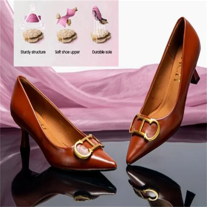 New Classic Single Shoes Simple Design Pure Color For Women, Retro Fashion, Comfortable And Versatile Single Shoes For Women 6