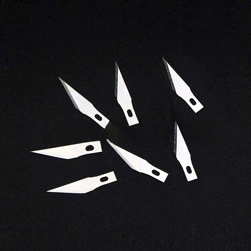 Knife DIY Wood Carving Fruit Food Scalpel Craft Sculpture Cutting Tool Metal Engraving Blades Knifes Wood Carving Disc 100/50 pcs