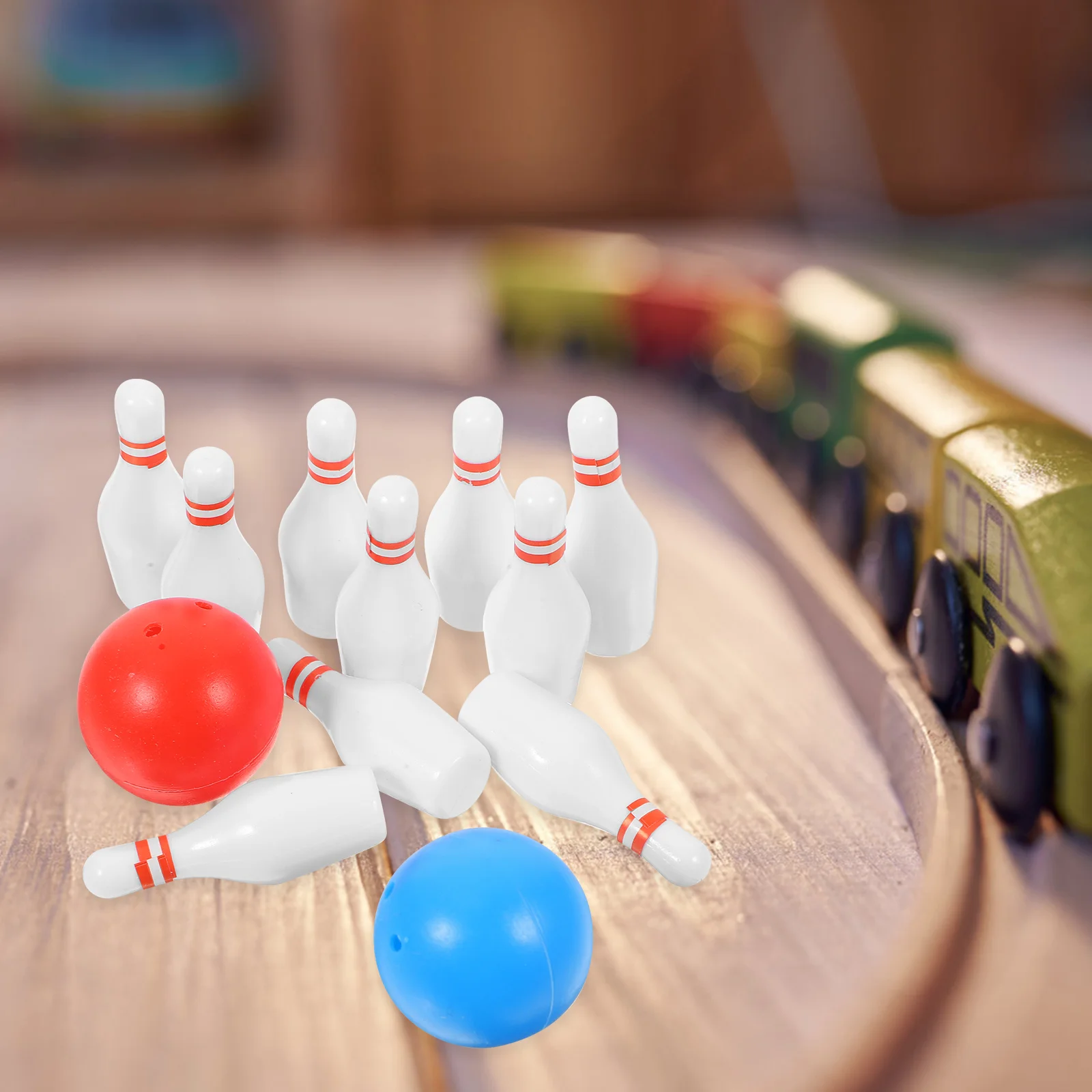 

2 Sets Toy Bowling Ball Miniature Game Portable Tabletop Toys Dollhouse Balls Model Adorable Resin Small Accessory