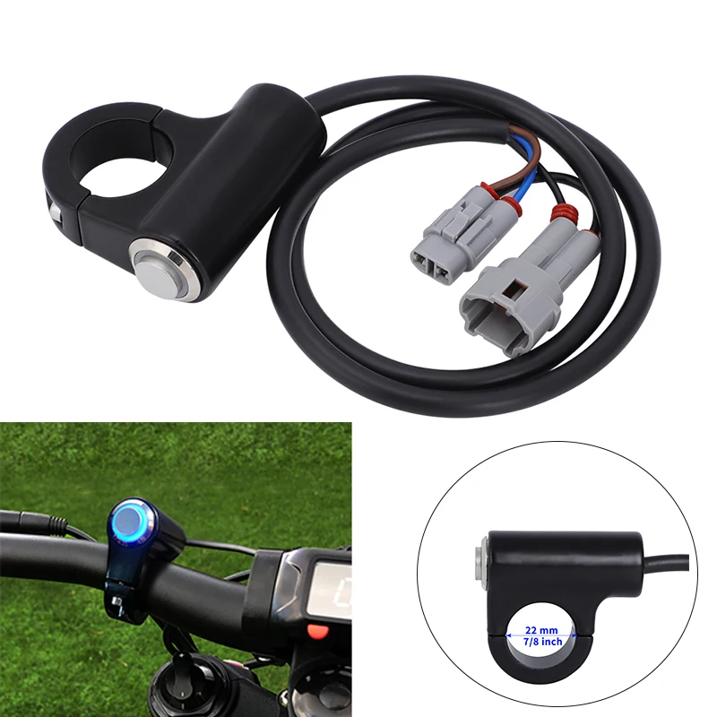 MOTOQUEEN Headlight Kill Switch for Sur Ron Light Bee X Waterproof Plug and Play Handlebar Light Switch Help Save Battery Electric Motorcycle Kill Light Switch with Blue LED Light 