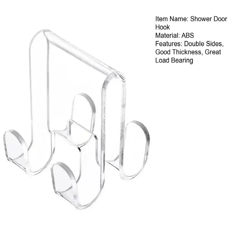 Shower Door Hook Transparent Double Sides Anti-slip Towel Clothes Hanging Hook Bathroom Razor Holder Robe Clothes Hanger multifunctional hooks towel holder