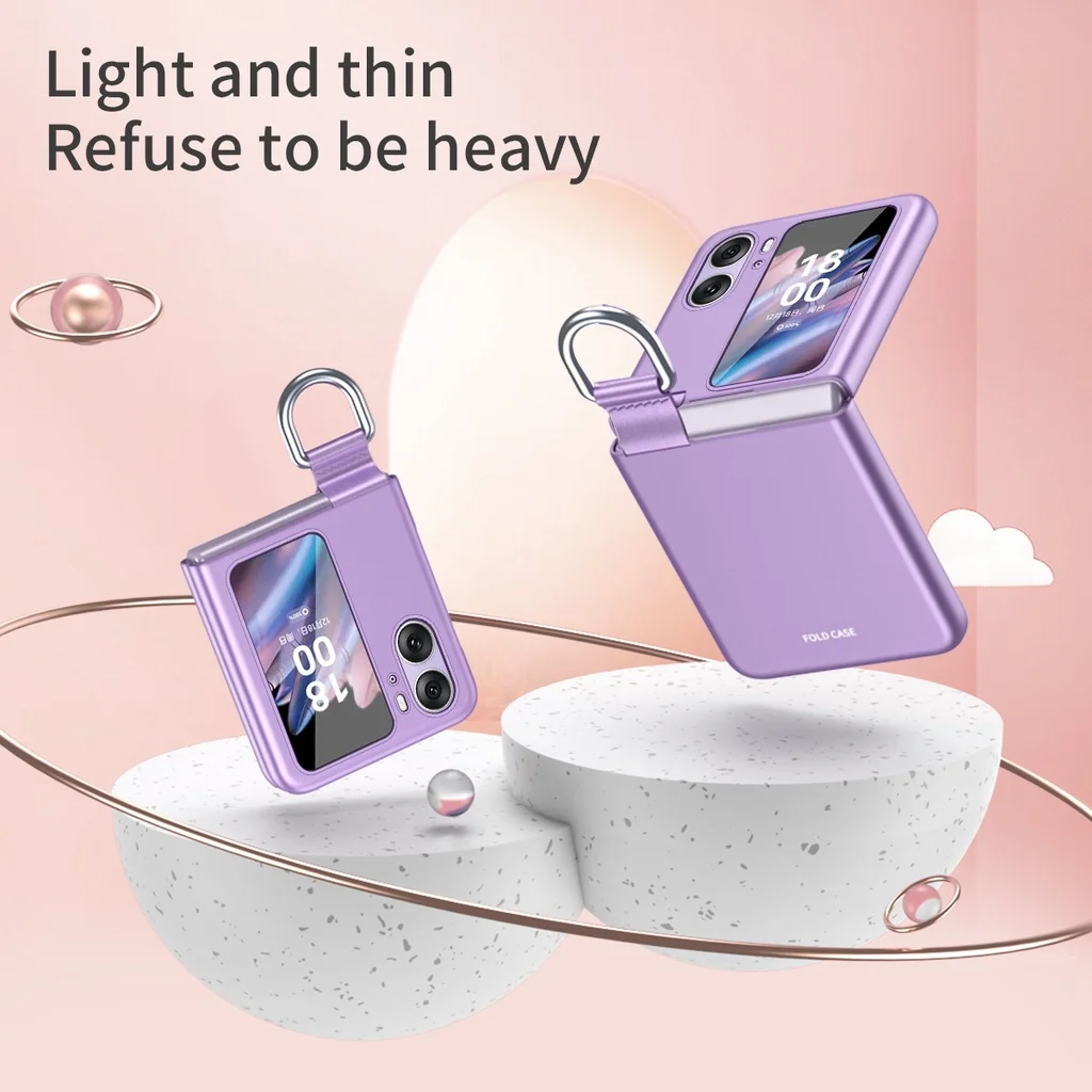 

Противоударная подставка для кольца для OPPO Find N2 Flip Чехол Жесткий матовый тонкий чехол для OPPO FIND N2 флип-телефон с кольцом