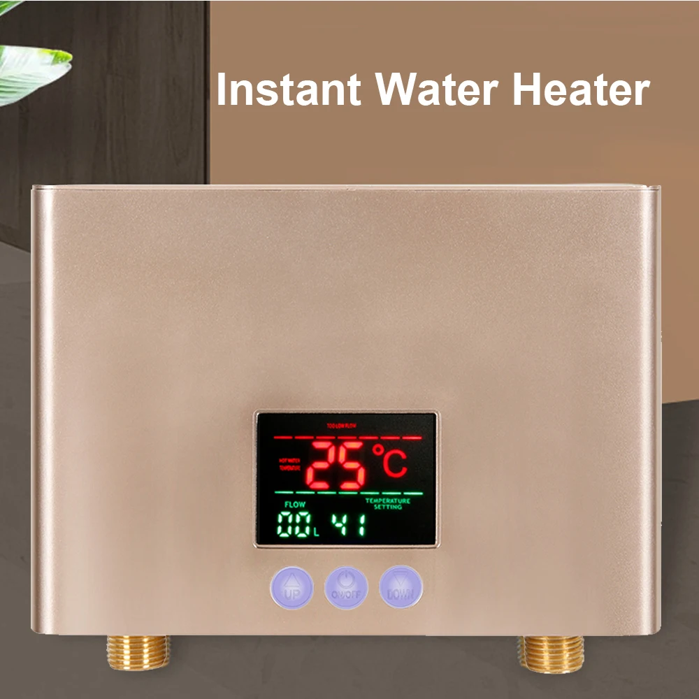

Instant Water Heater 3KW Mini Wall-Mounted Electric Water Heater Tankless with LED Display 3-Level Temperature Remote Control