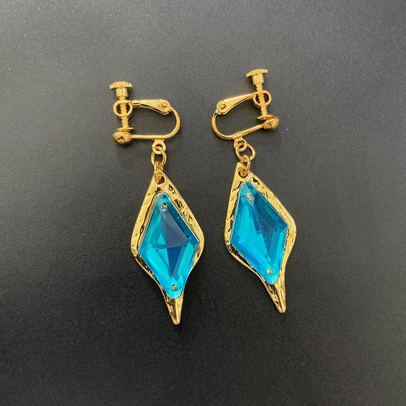 

Anime Game Genshin Impact Zephyr Knight Kaeya Cos Earrings Ear Clip Earrings Gift