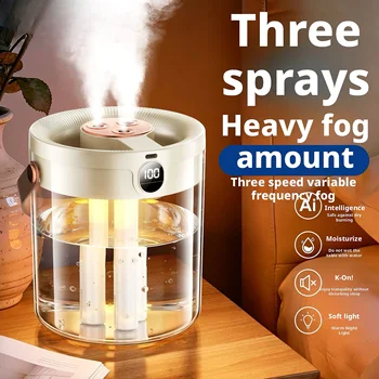 Rechargeable 3 Spray Humidifier Large Capacity Quiet Air Humidifier with Night Light Portable for Home Office Bedroom Desktop 1