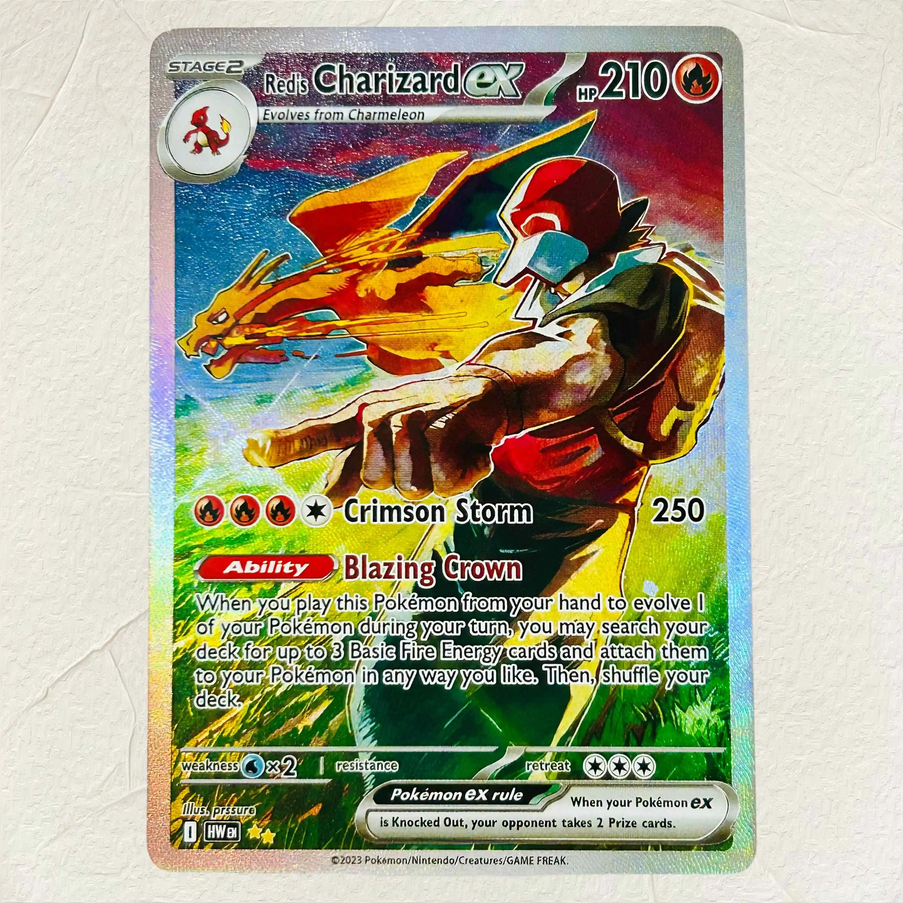 Premium DIY Charizard Exclusive Foil Texture Collectible Cards - Set of 2 (English Version)