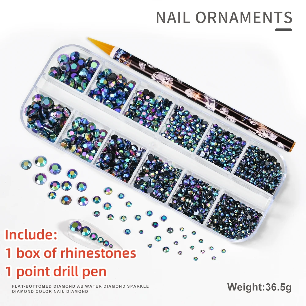 Sparkling Crystal Nail Art Rhinestones Kit with Tools