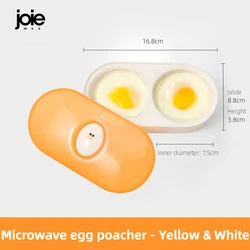 Joie Microwave Double Egg Poacher & Cooker with Breakfast Egg Box (Yellow and White)