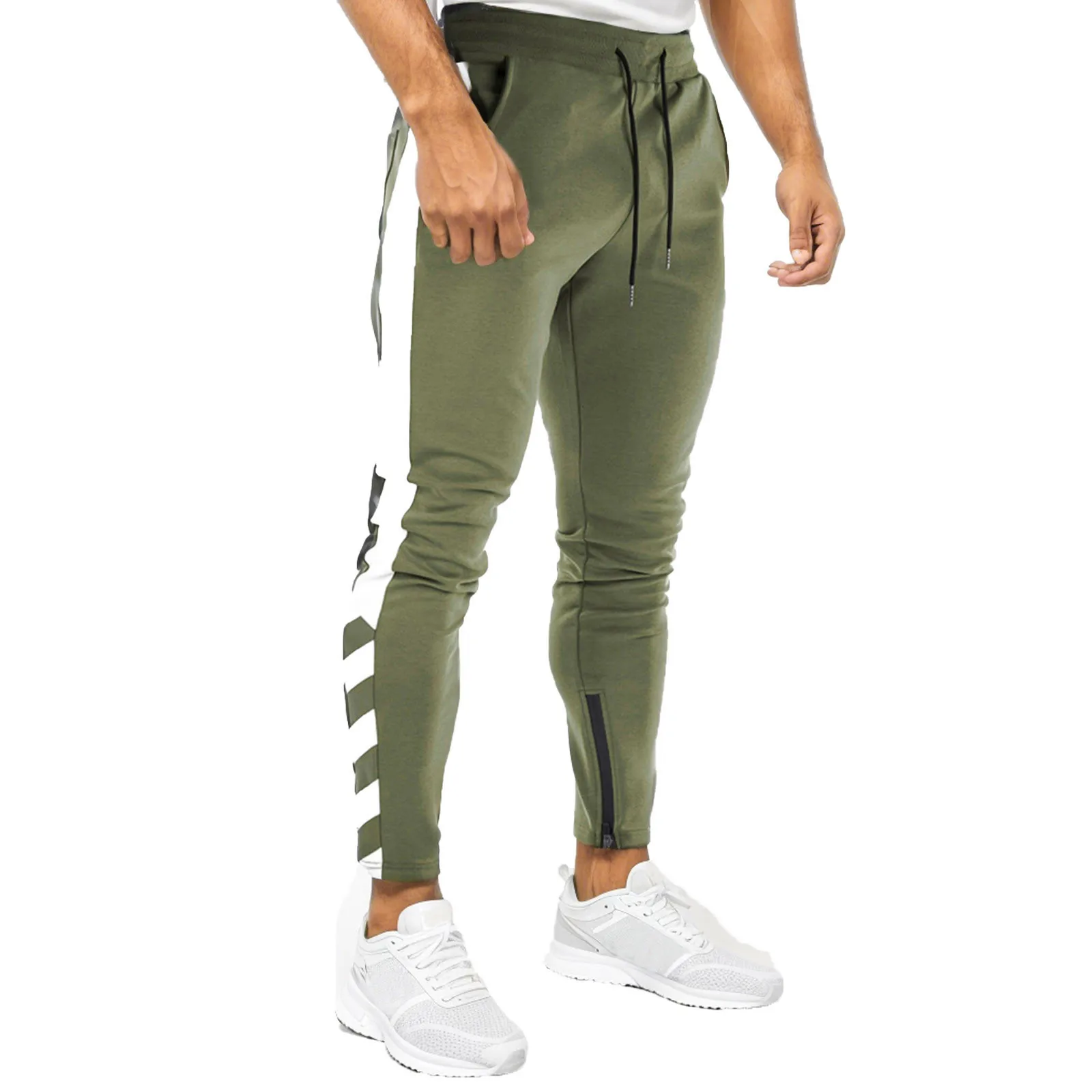 

Men's All Season Exercise Jogging Pants With Zipper Bottoms Trousers Pocket Pants male Clothing