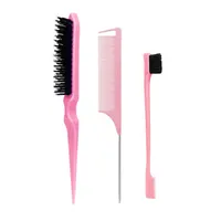 5pcs Hairdressing Tools Pointed Tail Comb Dual Head Eyebrow Brush Triple Row Comb Coiler Hair Salon Styling Comb 2