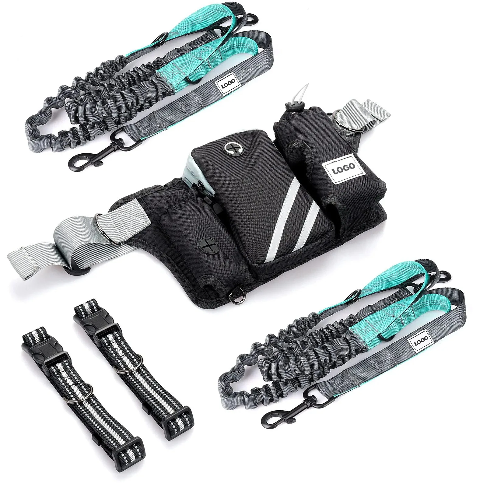 Retractable Hands Free Dog Leash with Adjustable Waist Belt @Chris.Hikes.USA Equipment 1