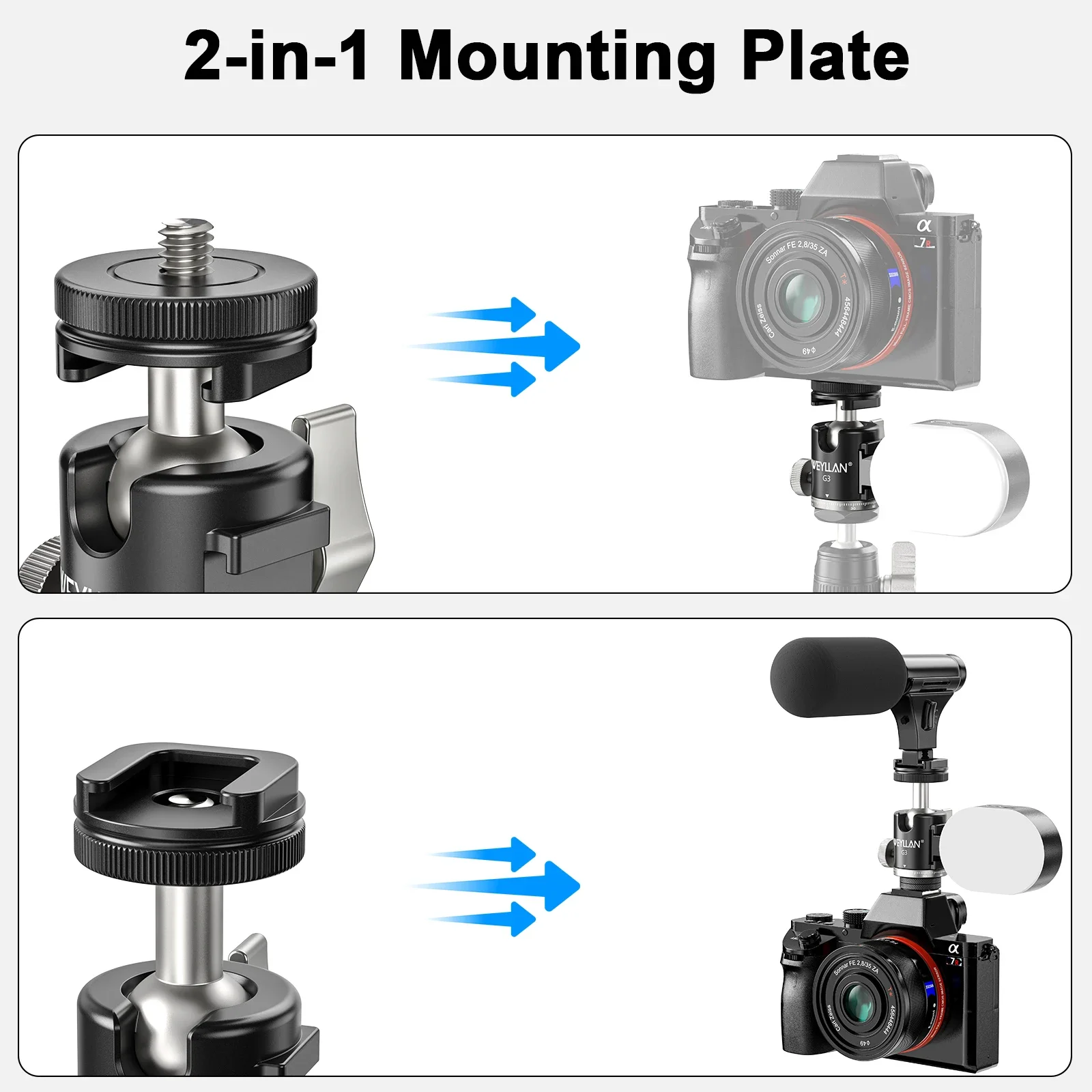 Camera Mini Ball Head 360 Swivel Head Tripod Ball Head Phone Stand Smaling Monop