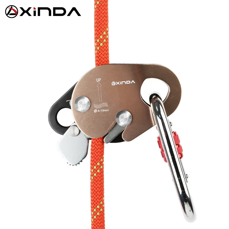 XINDA Camping Rock Climbing Safety Equipment Grasp Rope Devices Automatic  Lock Karabiner Anti Fall Protective Gear Survival