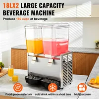 VEVOR 18L 1 2 3 Tanks Commercial Beverage Dispenser Ice Tea Drink Machine for Cold Drink Restaurant Hotel Party 2