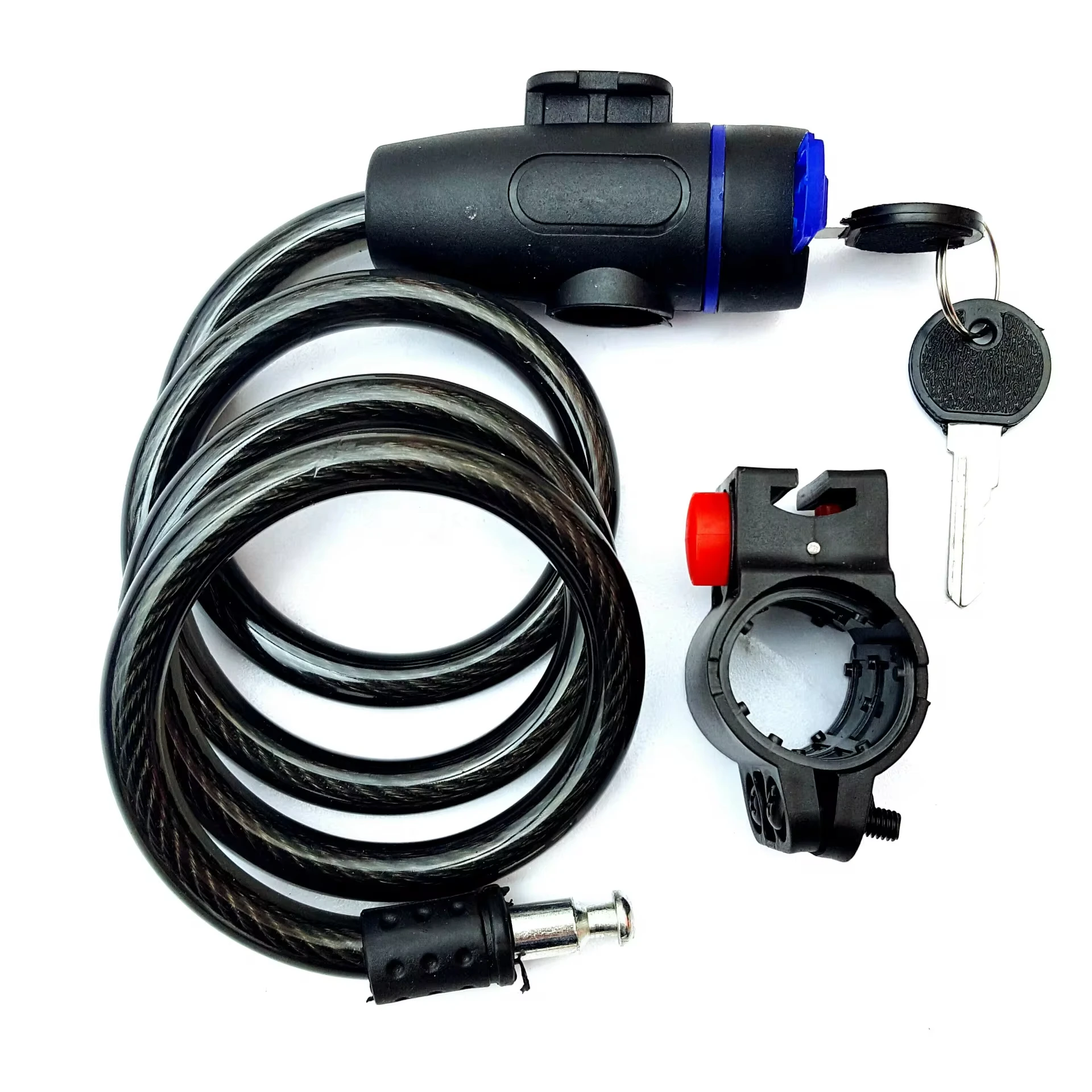 Universal Anti-Theft Stainless Steel Coil Bike Lock with Key