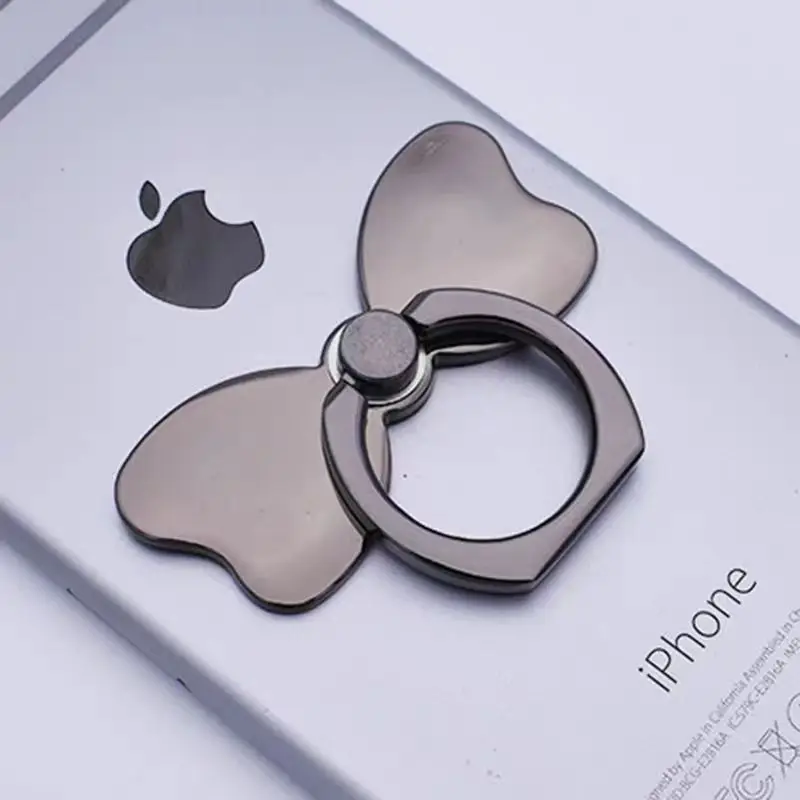 Sleek 360° Rotating Metal Bow Phone Ring Holder