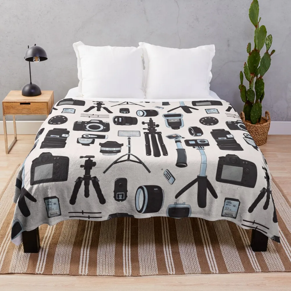 

Vintage Camera photography film movie print Throw Blanket Luxury Blanket blankets for winter
