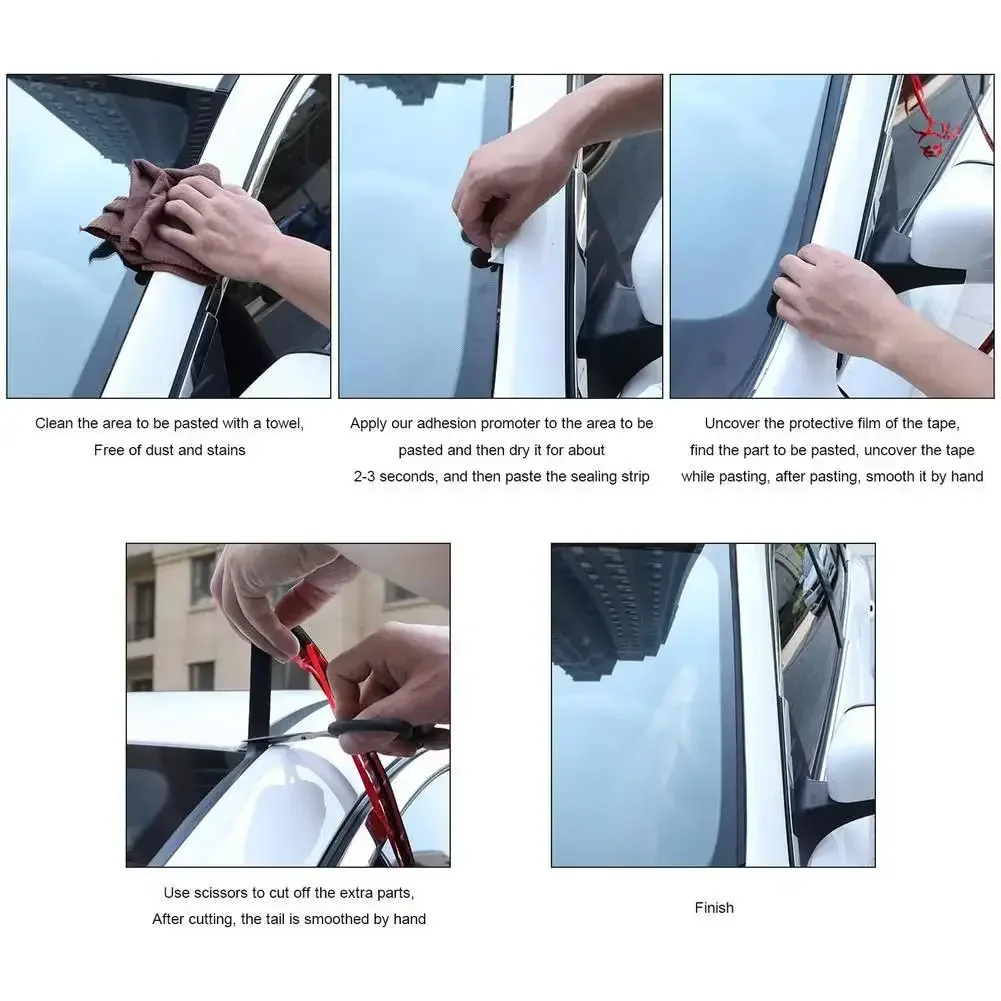 2M Gummi Auto Dichtungen Rand Dichtung Streifen Auto Dach Windschutzscheibe Dichtstoff Schutz Fenster Dichtung Streifen Schallschutz Band 14/19mm – Detail 6