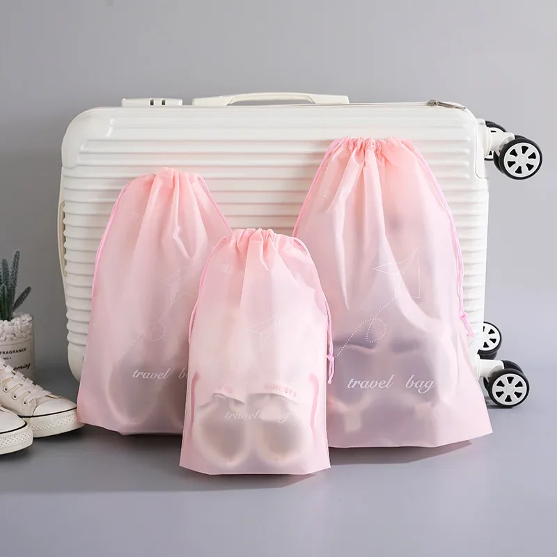 3pcs Waterproof Dry Bag Transparent Visible Drawstring Beach Swimming Underwear Socks Shoes Organizer Travel Camping Storage