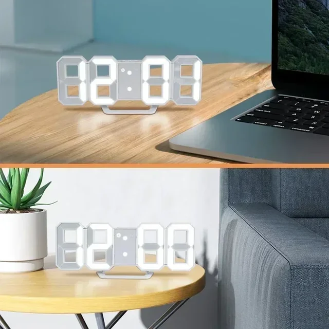 Digital Desktop Clock Wall-mounted Decorative Electronic Desk Clock With Adjustable Luminous Mode Digital Alarm Clocks Table Led 3