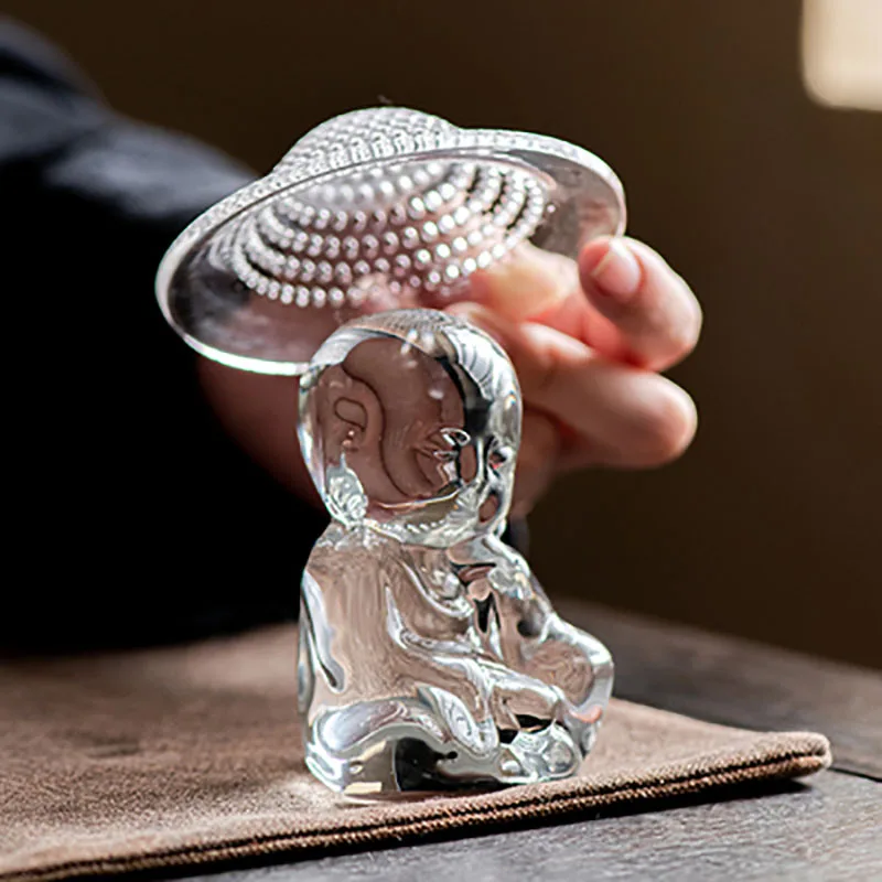 Crystal Glass Tea Filter Set, Little Monk Tea Filter, Tea Strainer, Kung Fu Tea Accessories, Creative, Home