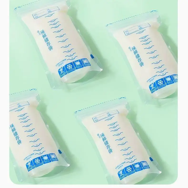 10pcs 사전 멸균 모유 보관 가방 파우치 250ML 3 우유 물 파우치 이유식 보관
