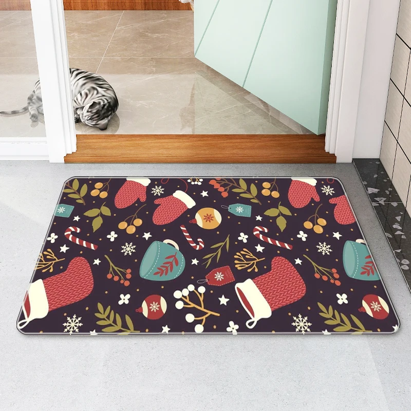 Christmas Floor Mats Kitchen Christmas Decoration Mat Christmas New