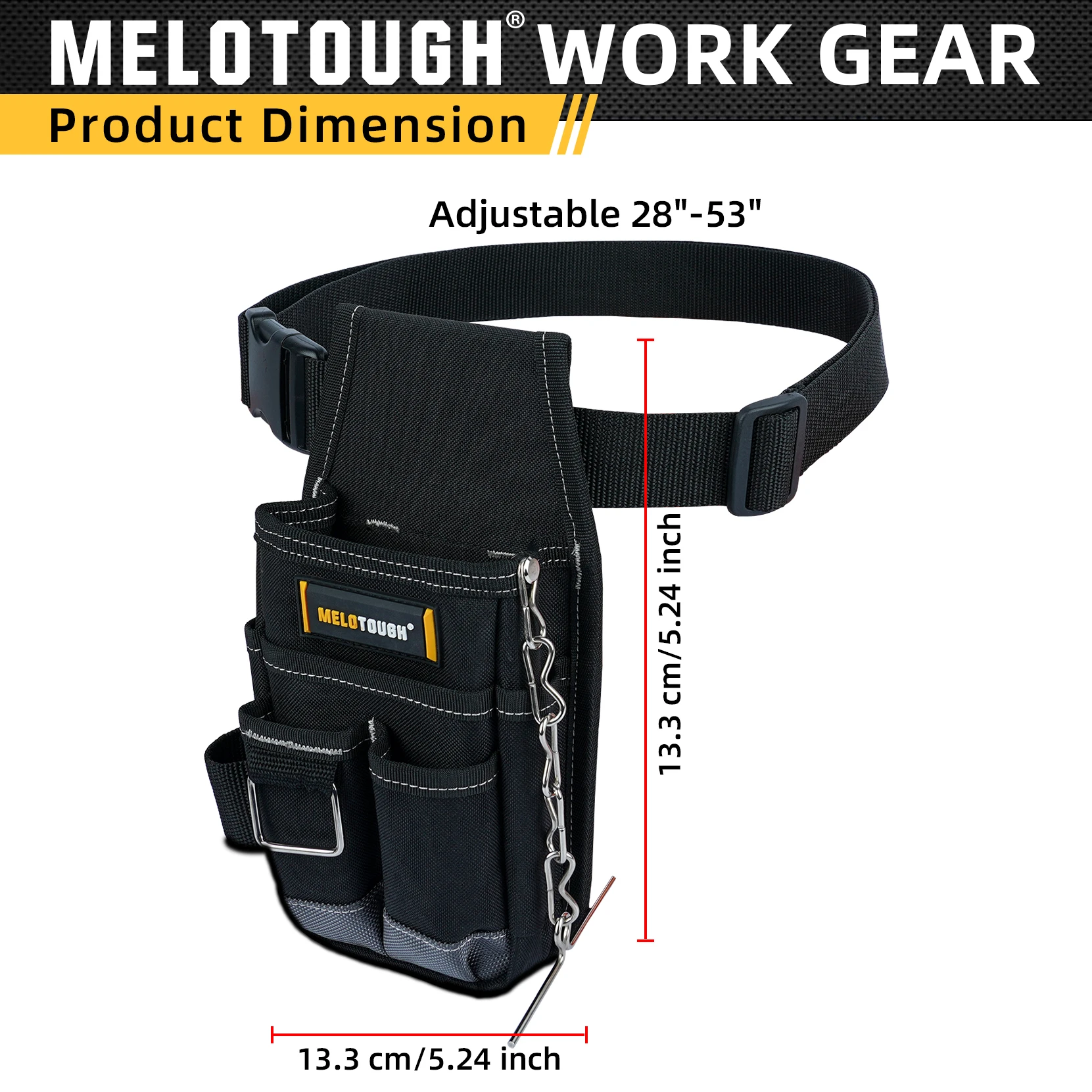 Tool Belt DIYPro Tool Pouch With Belt Clip, Electrician Tool Pouch