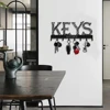 Metal Wall Mounted Storage Rack Floating Key Holder Hook, Adhesive/Punching Installation Storage Rack 6