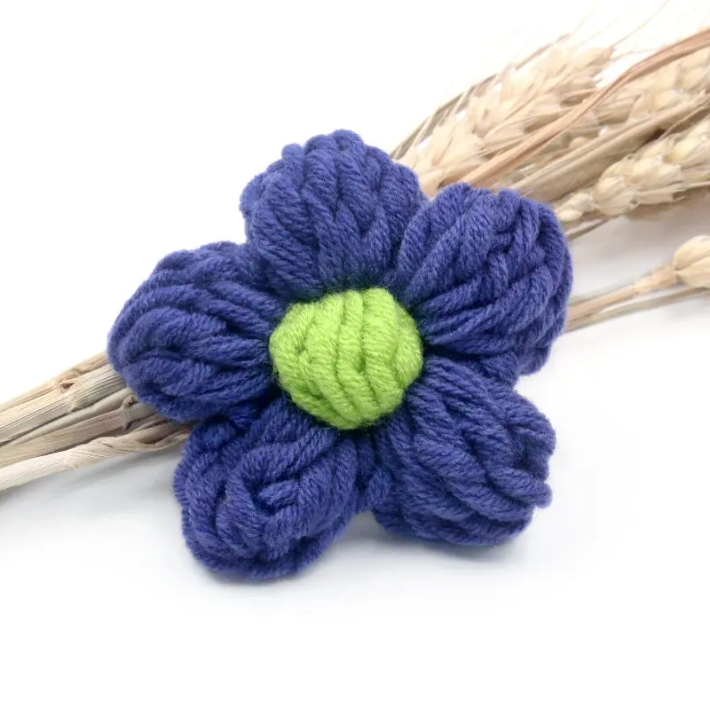 70MM Cotton Knitting Flowers For Hat Shoes Clothing Decoration Scrapbooking Plum Bossom DIY Handmade Hairpin Crafts Material