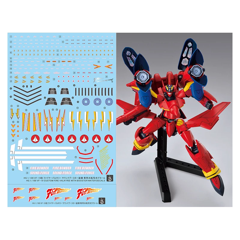YAN Decal for HG 1/100 YF-19 Fire Valkyrie with Booster Water Decals Modelling Hobby DIY Accessories