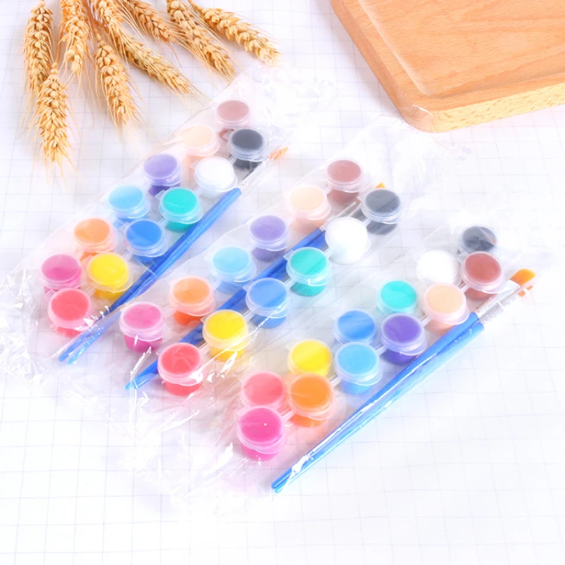 12 Color Set 2 Pens Student Graffiti Painting 3ml Watercolor Paint Set Painted Ceramic Graffiti Painting Art Paint