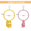 Pet Parrot Birds Cage Toy Parrot Cotton Rope Circle Ring Stand Chewing Bite Hanging Swing Climbing Play Toys 2