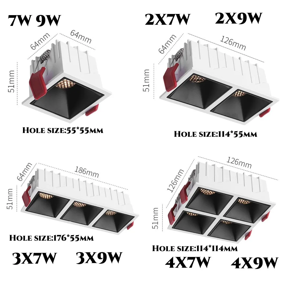 최근 Led 통 간단한 Led 천장 통 7W 9W 깊은 눈부심 방지 실내 Led 자리 조명 홈 오피스 상점 램프