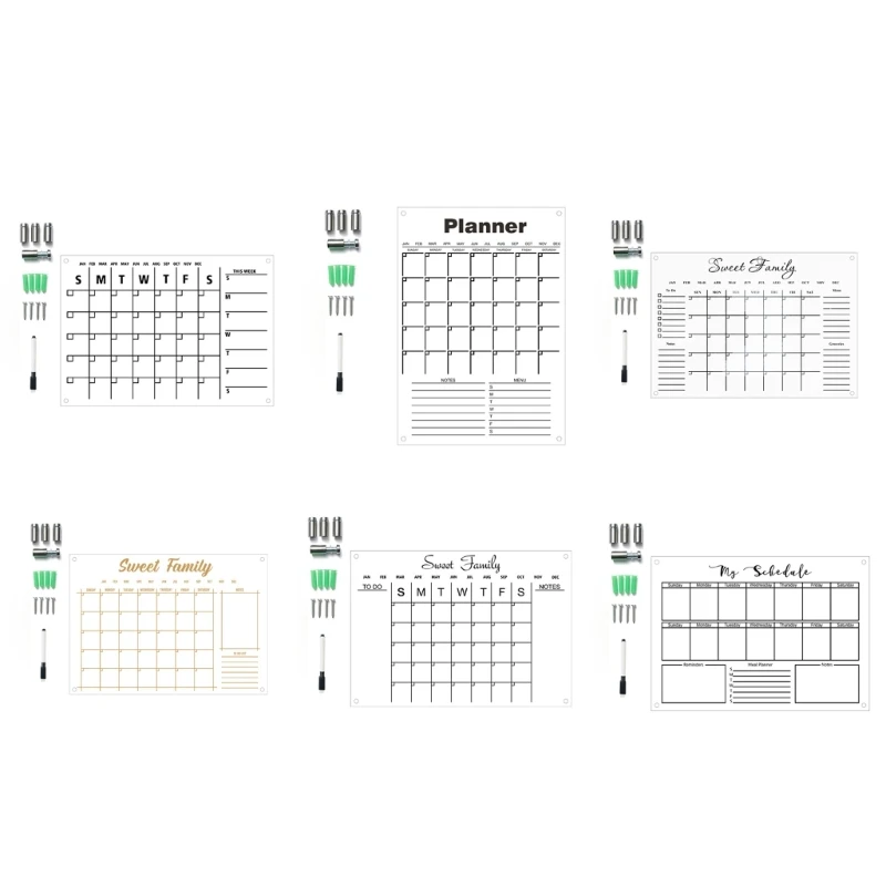 C1FB Acrylic Calendar Monthly Weekly Planner Home Office Wall Calendar| | -  AliExpress