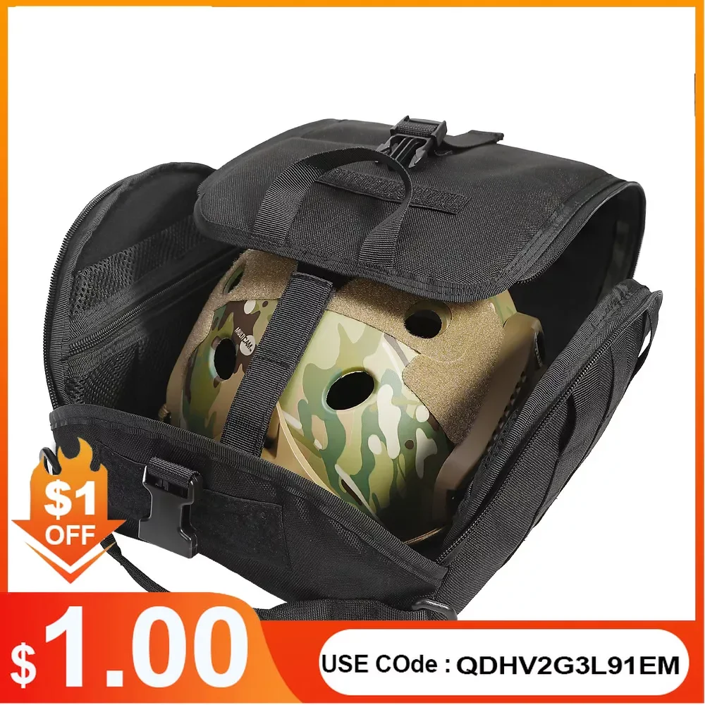 

Tactical Helmet Bag Pack Multi-Purpose Molle Storage Military Carrying Pouch for Sports Hunting Shooting Combat Helmets