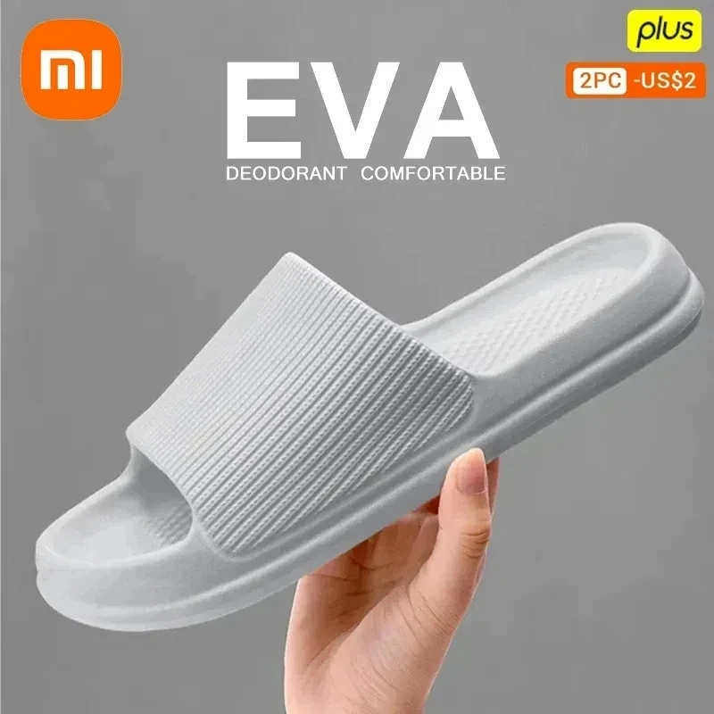 Xiaomi Fashion Sandals Men's Women's Anti-Slip Wear-Resistant EVA Thick Sole Comfortable Home Slippers Bathroom Bath Flip-Flops non slip slippers