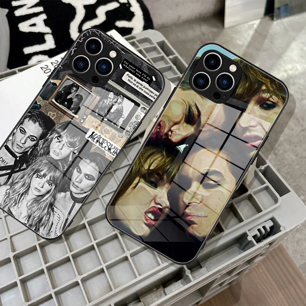 

For IPhone 14 Pro F1 MUSIC Aesthetic Maneskin Phone Case Tempered Glass FOR IPhone 14 13Pro MAX XR XS MINI Glass Covers