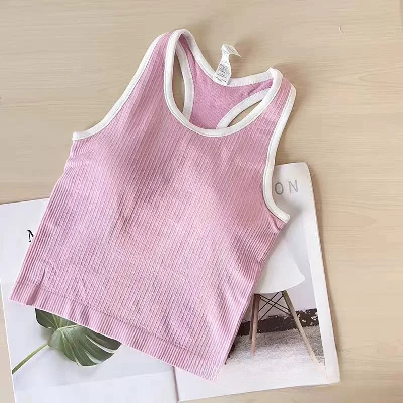 Lemon Women Racerback Yoga Tank Tops Fitness Sleeveless Cami Sports Shirts Slim Ribbed Running Gym Vest Built In Bra Top Blouses
