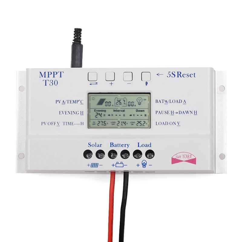 

Efficient Power Conversion Mppt Solar Controller User-friendly Design 12/24v Optimal Charging Efficiency Intelligent Tracking