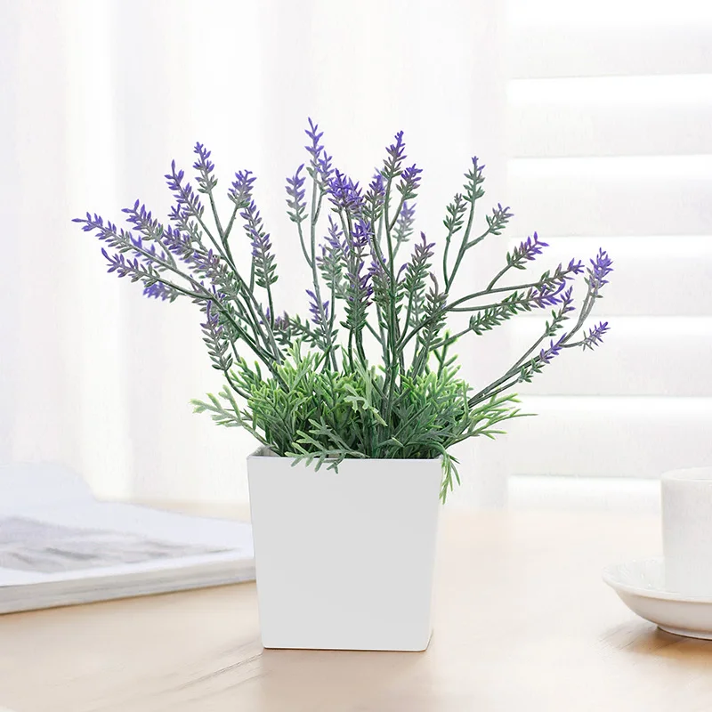 Lavender Simulation Pot - Realistic Artificial Plant for Home and Office Decor, Perfect Housewarming Gift