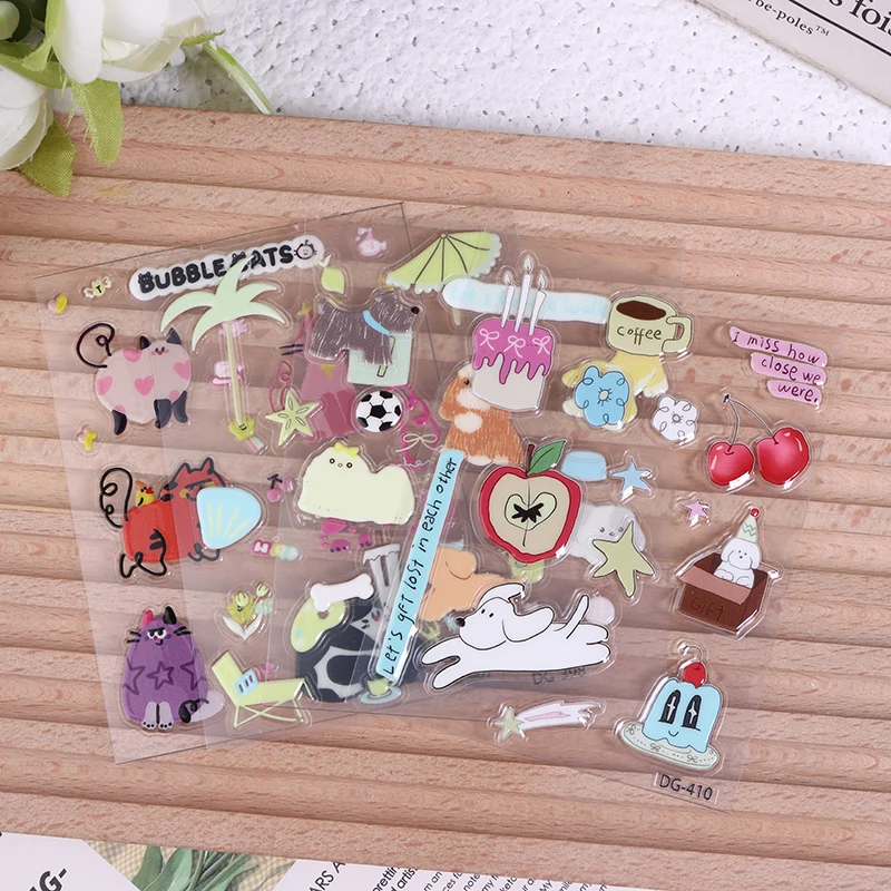 A Set Cute Computer Stickers, Funny Three-dimensional Jelly Planner Decorative Stickers Mobile Phone Stickers